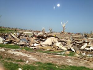 Moore is littered with debris like this.