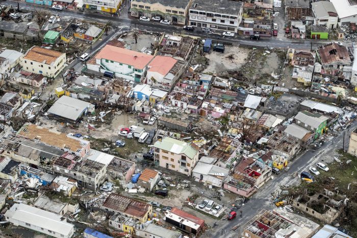 Hurricane Irma devastated St. Martin, courtesy Ministry of Defense, Netherlands