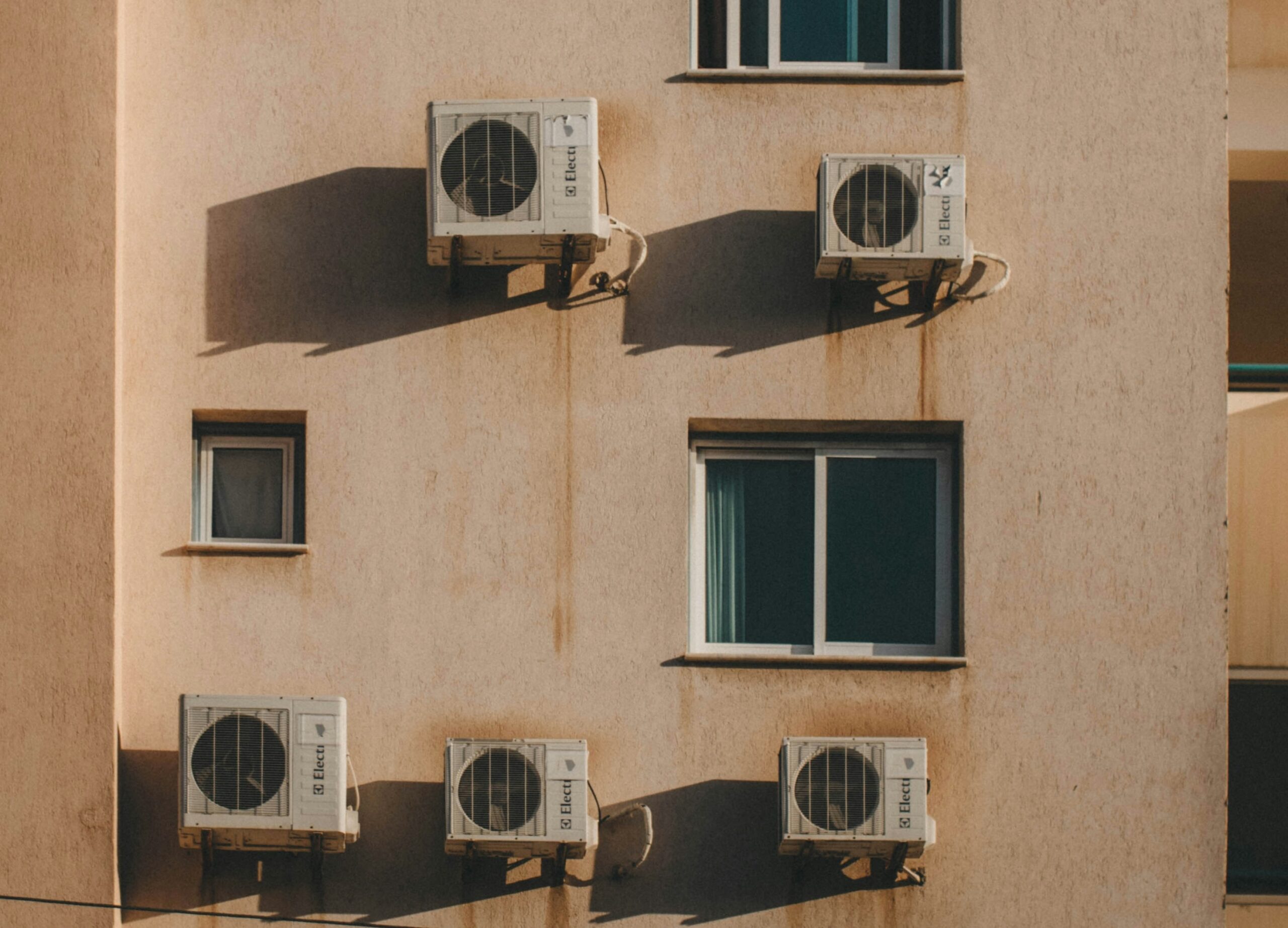 Air conditioning units on the wall of a building